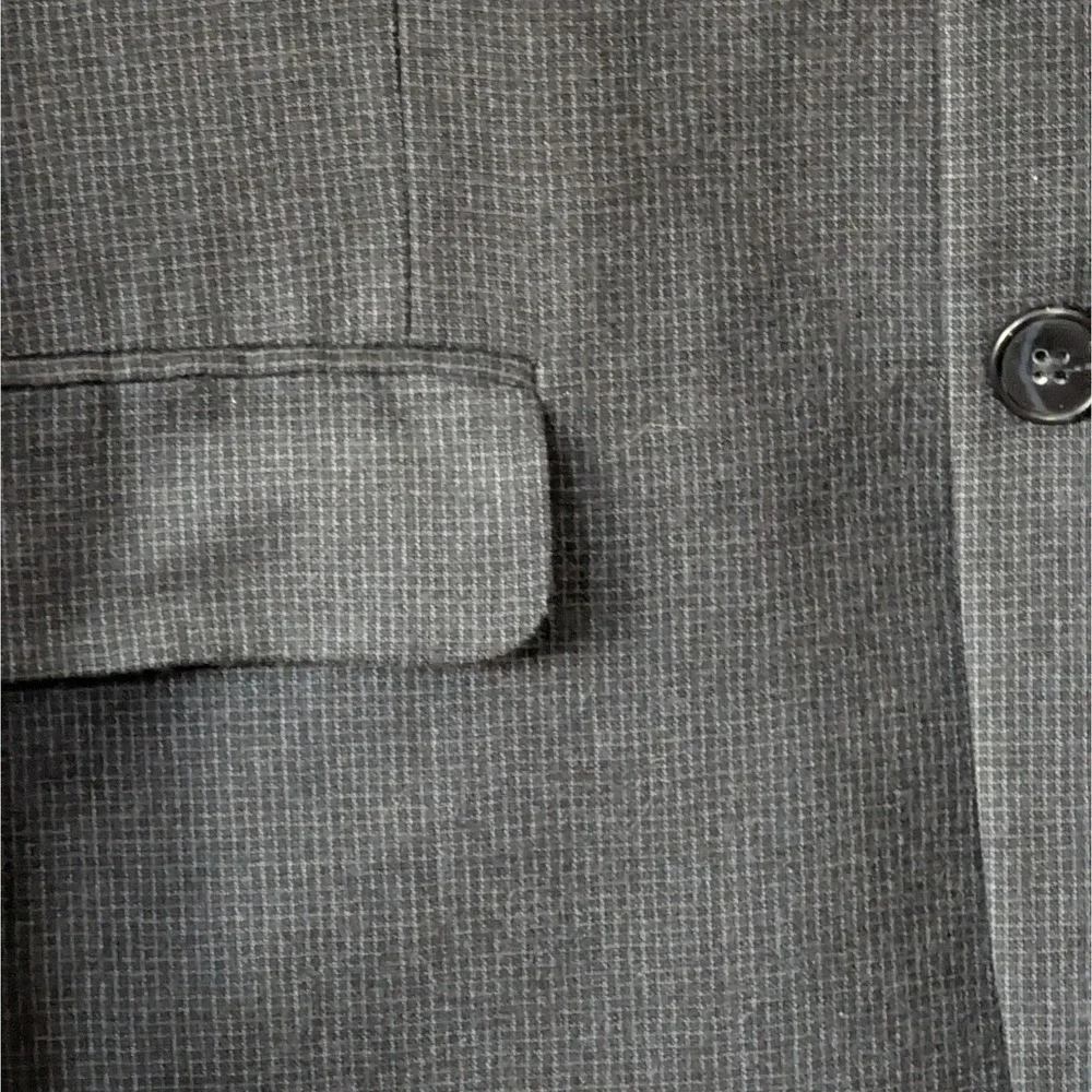 Jos A. Banks 37R Slim Fit Micro Plaid Wool Cashmere Academia‎ Men's Suit Jacket